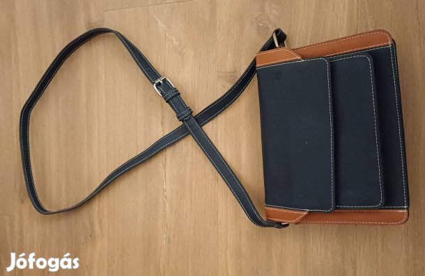Kis kék/barna női műbőr válltáska