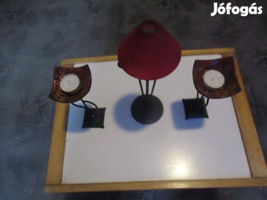 Kis lámpa +2 gyertyatartó asztali dísz eladó