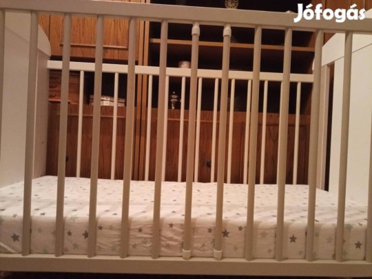 Kiságy, babaágy matraccal 60x120 cm, zsiráfos