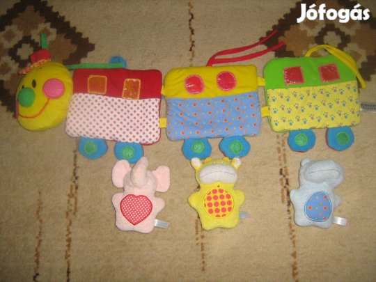 Kiságyra köthető baba pakoló plüss anyagból