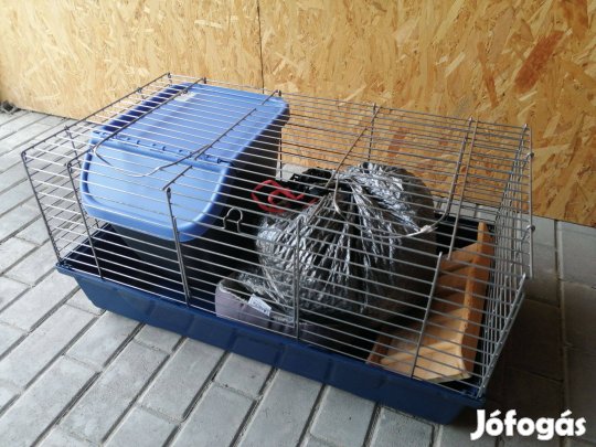 Kisállat ketrec 77x42x38 cm kiegészítővel