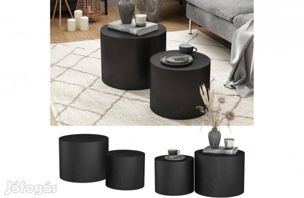 Kisasztal szett, 2 db, fekete,Livinity Giva, Új