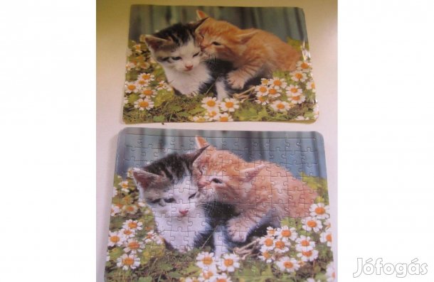 Kiscicák virágok közt puzzle eladó