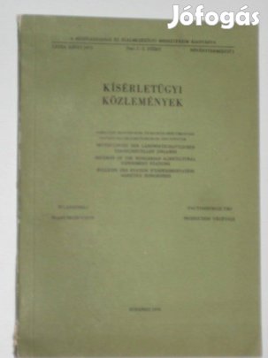 Kísérleti közlemények 1974