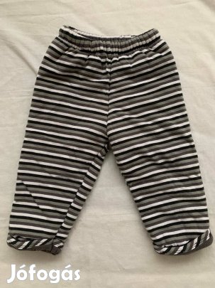 Kisfiú bélelt pamut nadrág (68-74-es, csíkos)