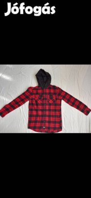 Kisfiú csuklyás flanel ing (152-es, újszerű, H&M)