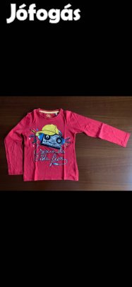 Kisfiú hosszú ujjú póló (116-os, piros mintás, C&A)