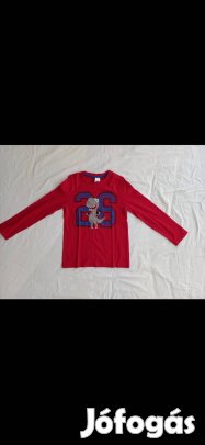 Kisfiú hosszú ujjú póló (128-as, piros dinoszauruszos, Palomino)