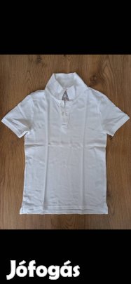 Kisfiú póló (134-140-es, galléros, fehér, H&M)