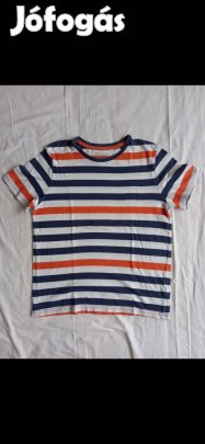 Kisfiú póló (146-152-es, kék-fehér-narancssárga csíkos, C&A)