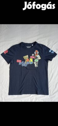 Kisfiú póló (146-152-es, sötét, mintás, C&A)