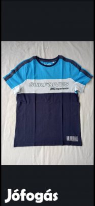 Kisfiú póló (146-152-es, surf dives, kék-fehér, C&A)