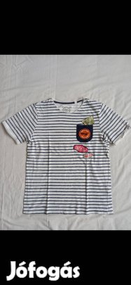 Kisfiú póló (146-152-es, világos, csíkos, C&A)