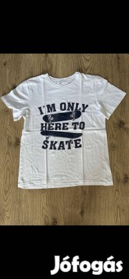 Kisfiú póló (158-164-es, I'm only here to skate, világos, H&M)