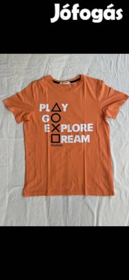Kisfiú póló (158-164-es, Playstation, narancssárga, H&M)