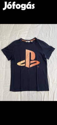 Kisfiú póló (158-164-es, Playstation, sötétkék, H&M)