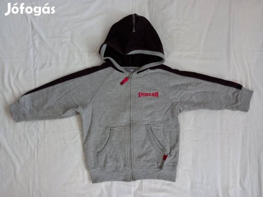 Kisfiú pulóver (116-os, Pókember, csuklyás, cipzáras)