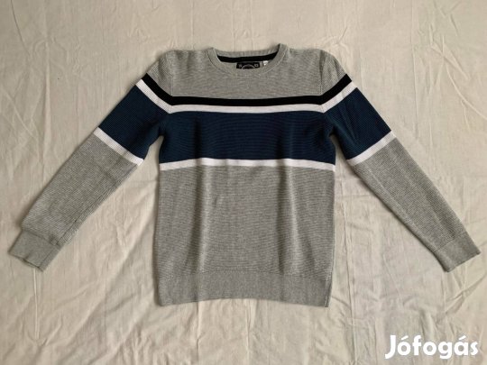 Kisfiú pulóver (146-152-es, szürke-sötétkék, C&A)