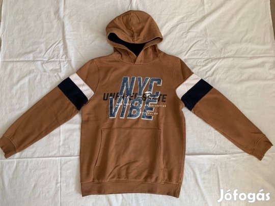 Kisfiú pulóver (158-164-es, NYC Vibe, csuklyás, barna, C&A)