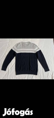 Kisfiú pulóver (170-176-es, szürke-fehér-sötét, C&A)