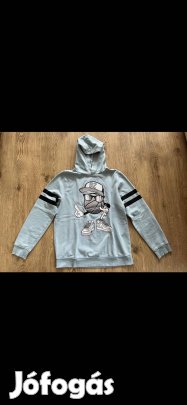 Kisfiú pulóver (170-176-os, világoskék, csuklyás, C&A)