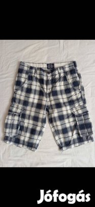 Kisfiú rövidnadrág (146-os, kék-fehér kockás, vászon, C&A)