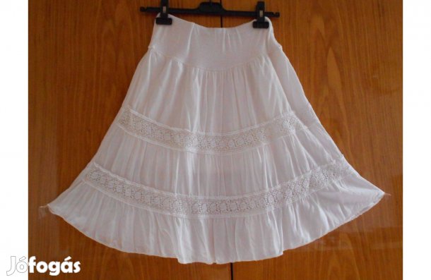 Kislány - csodaszép fehér szoknya, csipkés, fodros. 8-10 év, 134-140