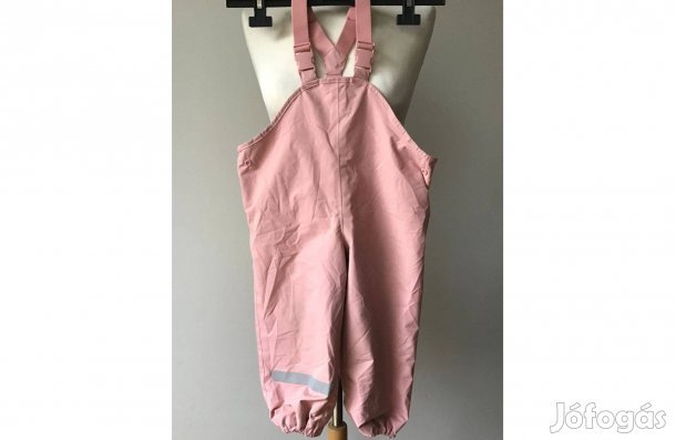 Kislány esőnadrág, polár béléses, kantáros - 86-92 cm testm. S