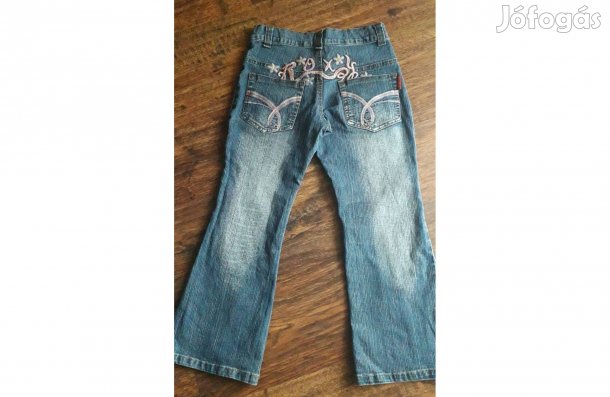 Kislány farmer 6 évesre hímzett, állítható gumis derekú szép állapot