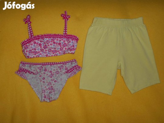Kislány fürdőruha, bikini, felső új. 110-116. Sárga naci ajándék