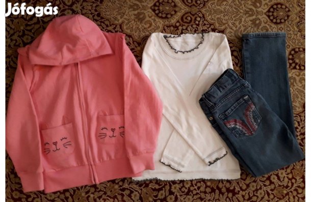 Kislány nadrág, felső, kardigán, Új, 122-es, 7 év