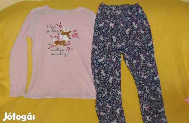 Kislány pizsama szett. Vagány, flitteres, cicás. 14 év, 158-164