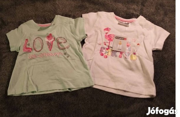 Kislány póló, (2 db új), 74-es méretű
