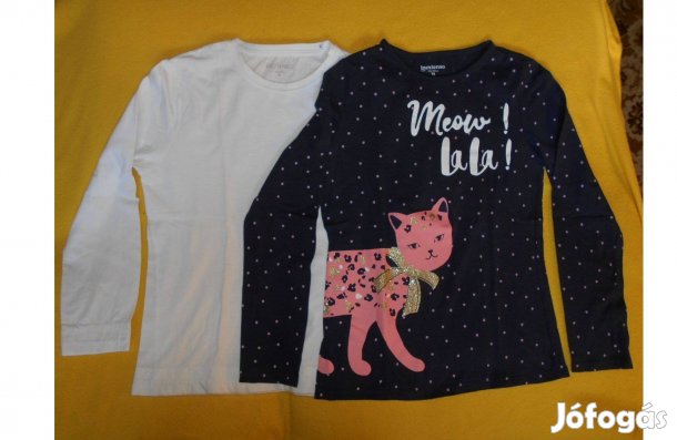 Kislány póló, szép, fehér, és aranyos, cicás. 14 év, 158-164