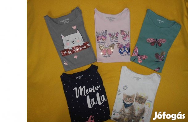 Kislány póló, vagány, flitteres, cicás, hosszú ujj. 14 év, 158-164