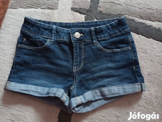 Kislány rövis farmer nadrág újszerű 8-10 év, dereka állítható gumis 90