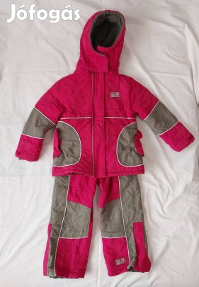 Kislány télikabát és kantáros overál szett 104-es