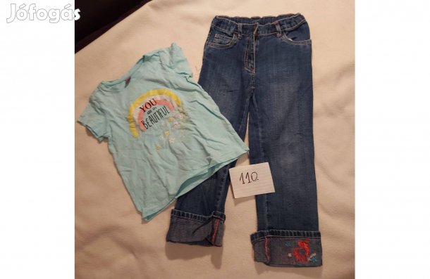 Kislánynak póló és farmernadrág, 110-es
