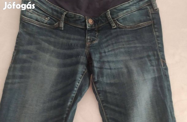 Kismama farmernadrág + 38-as csíkos felső Együtt 1000,-Ft