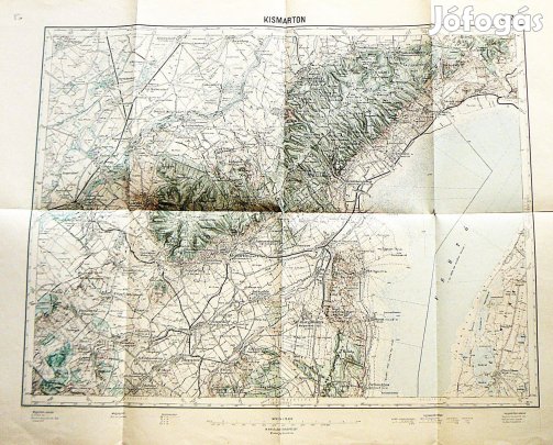 Kismarton Ruszt Fertő tó régi térkép. 4857. Vízjeles