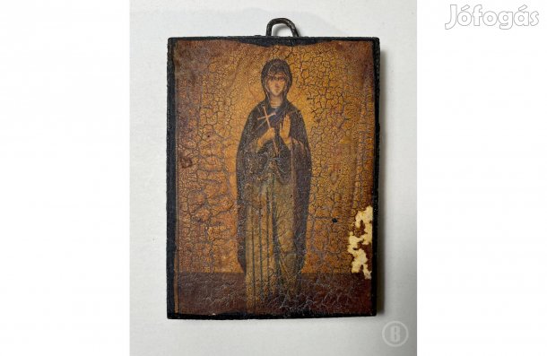 Kisméretű ikonszerű kép, fa alapon lakkozott nyomat /Csak személyesen!