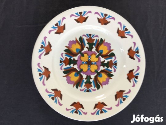 Kispest Gránit festett, retro, régi falitányér dísztányér, falidísz