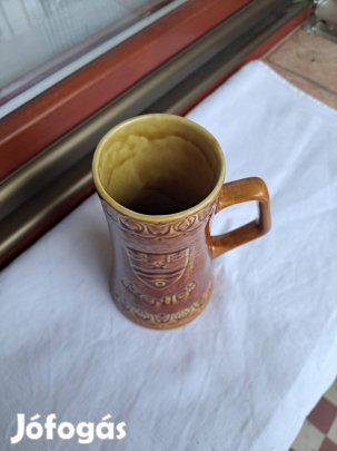 Kispesti Gránit mázas, retró kerámia kupa, Szentes felirattal