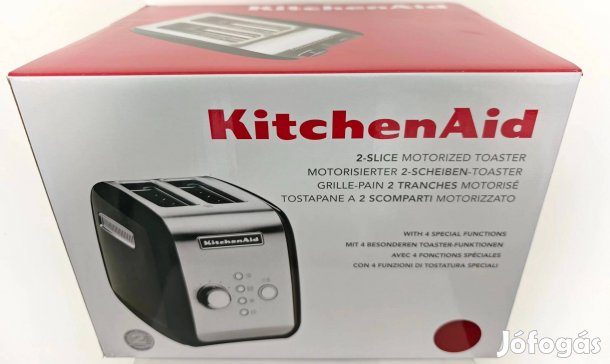 Kitchenaid 2 szeletes motorizált kenyérpirító 5KMT221 piros és fekete
