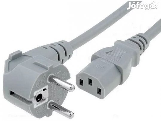 Kiváló, újszerű 230V tápkábel 1.8 m szürke INTEC PC