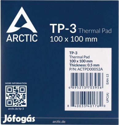 Kiváló, újszerű Arctic TP-3 hővezető lap 100x100x0,5mm INTEC PC