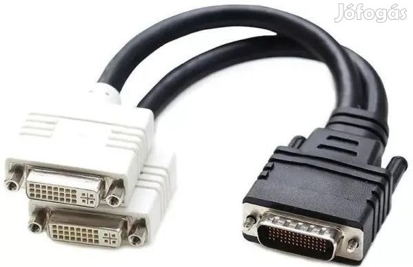 Kiváló, újszerű DMS-59/2xDVI-I kábel 10 cm INTEC PC