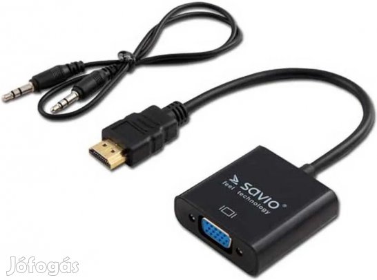 Kiváló, újszerű HDMI-VGA átalakító kábel Savio CL-23/B INTEC PC