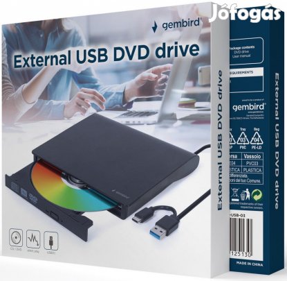 Kiváló, újszerű Külső USB DVD író Gembird DVD-USB-031 INTEC PC