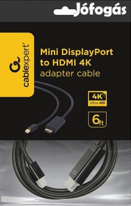 Kiváló, újszerű Mini DisplayPort/HDMI kábel 4K 1.80 m - Cablexpert